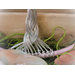 braided wire tree trunk wire roots are attached to yarn wrapped hoop